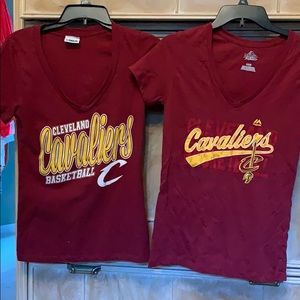 2 Cavalier t shirts, 1 has James on back.